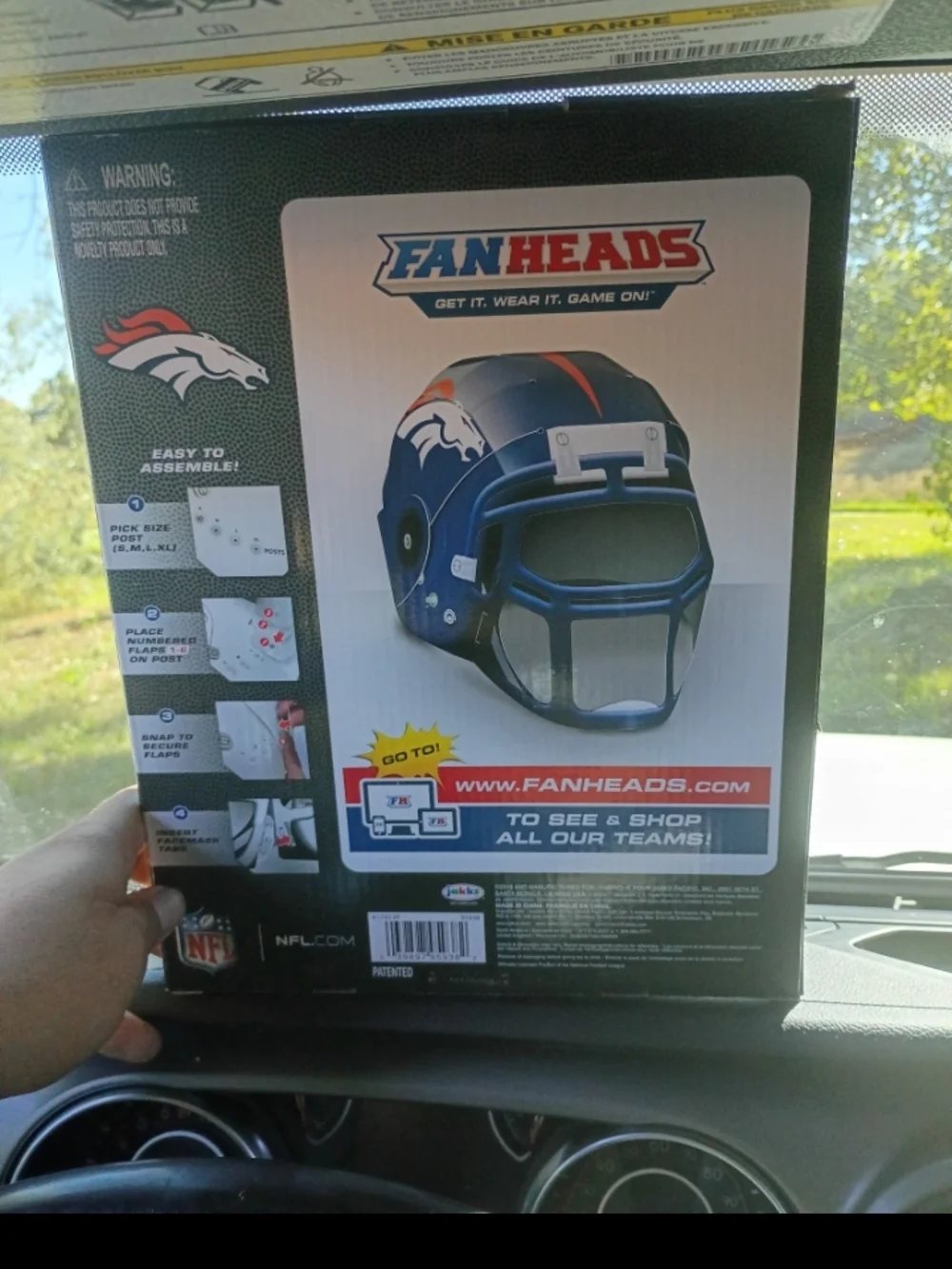 Helmet fan heads broncos game tailgate party 2018